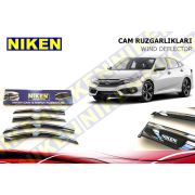 Honda Civic 2016 Kromlu Cam Rüzgarlığı Ön Arka Takım 4'Lü
