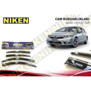 Honda Civic 2012-2016 Kromlu Cam Rüzgarlığı Ön Arka Takım 4'Lü