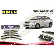 Hyundai Accent Blue 2012 Kromlu Cam Rüzgarlığı Ön Arka Takım 4'Lü
