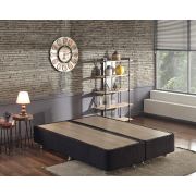 Niron Ela Sandıklı Siyah Baza Sağlamlaştırılmış Silinebilir Kumaş Çift Kişilik Baza 140x190 cm