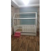Satürn Doğal Ağaç Montessori Yatak - Yer Yatağı Beyaz