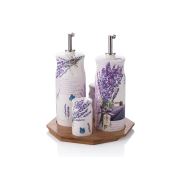 Noble Life Lavanta Desen 4 Parça Yağlık Sirkelik Takımı