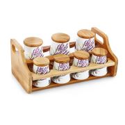 Noble Life Lavanta Desen 8 Parça Baharat Seti
