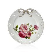Noble Life Gül Desen Fiyonklu 6'lı Pasta Tabağı 23,5 cm