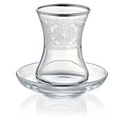 Noble Life 12 Parça Margin Platin Çay Bardak Takımı