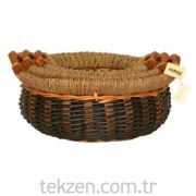 Panalı 3'lü Hasır Yuvarlak Sepet WF12230