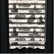 Payidar İstanbul 1453 Popart Gri Siyah Zebra Perde Etek Dilimli Boy 200 cm 90x200 cm