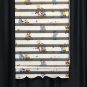Payidar Caillou 1461 Renkli Çocuk Odası Zebra Perde Etek Dilimli Boy 260 cm 90x260 cm
