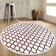 Payidar Vaveyla 1586A 150x150 cm Daire Bordo Duru Desen Modern Halı