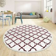 Payidar Vaveyla 1668A 150x150 cm Daire Bordo İpek Desen Modern Halı