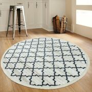 Payidar Vaveyla 1668A 150x150 cm Daire Gri İpek Desen Modern Halı