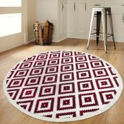 Payidar Vaveyla 1672A 150x150 cm Daire Bordo Resital Desen Modern Halı