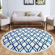 Payidar Vaveyla 1699A 150x150 cm Daire Mavi Rixos Desen Modern Halı