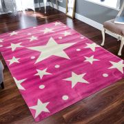 Payidar Capella 1387A Pembe Yıldızlı Çocuk Odası Halısı 120x170 cm