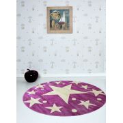Payidar Capella 1387A 150x150 cm Pembe Daire Yıldızlı Çocuk Odası Halısı