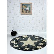 Payidar Capella 1387A 150x150 cm Gri Daire Yıldızlı Çocuk Odası Halısı