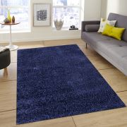 Payidar Koyu Mavi İpek Shaggy Halı 9000NM 80x300 cm