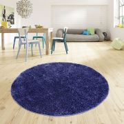Payidar Koyu Mavi İpek Shaggy Halı 9000NM 160x160 cm