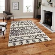 Payidar Shaggy G2558 Krem - Kahverengi Shaggy Halı 160x230 cm