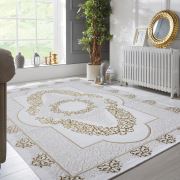 Payidar Halı Gold Plus 4317A Gold-Beyaz Modern Halı 80x150 cm