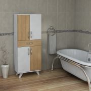 Pegai Nora 4 Kapak 1 Çekmece Banyo Dolabı Teak