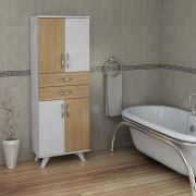 Pegai Nora 4 Kapak 2 Çekmeceli Banyo Dolabı Teak