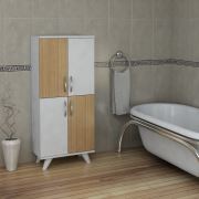Pegai Nora 4 Kapak Banyo Dolabı Teak