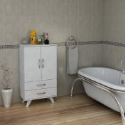 Pegai Nora Kısa 2 Kapak 2 Çekmece Banyo Dolabı Beyaz