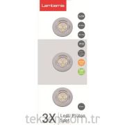 Spot 3lü Pluton Krom Led-5511-124