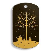 Pet Tag Art - Christmas Serisi Gold Merry Christmas Tree Asker Kedi ve Köpek Künyesi
