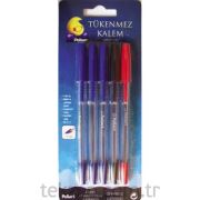 Tükenmez Kalem 5 Renk (3 Mavi+1 Siyah+1 Kırmızı)