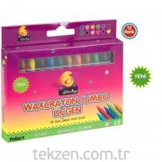 Polisan Wax Crayon Jumbo Üçgen 12 Renk Boya Kalemi