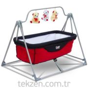 Exorbaby Kırmızı-Lacivert Portatif Bebek Beşiği- Bebek Hamağı