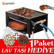 Simline Kırmızı Lav Taşı Hediyeli, Cam Fırınlı Tüplü Mangal