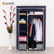 Prado Elit Yandan Raflı Portatif Bez Dolap Lacivert