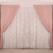 Prado 2 Adet Yüksek Kalite 90x265 cm Fon Perde Pudra