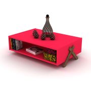 Rafevi Kipp Orta Sehpa (Ceviz-Pembe)