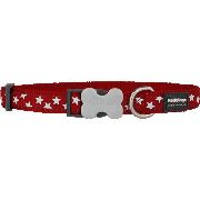 Reddingo Kırmızı Uzerıne Beyaz Yıldızlı Köpek Boyun Tasması 15Mm