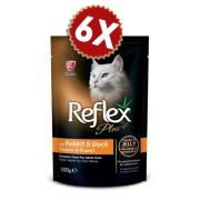 Reflex Plus Tavşan ve Ördekli Pouch Kedi Konserve Jöleli Et Parçacıklı 100 gr 6 Lı Avantaj Paketi