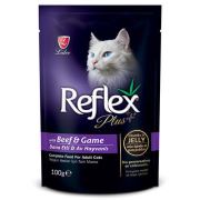 Reflex Plus Dana Etli ve Av Hayvanlı Jöle İçinde Parça Etli Konserve Kedi Maması 100 Gr