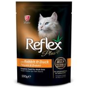 Reflex Plus Tavşan ve Ördekli Jöle İçinde Parça Etli Konserve Kedi Maması 100 Gr