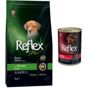 Reflex Plus Küçük&Mini Irklar İçin Tavuklu Yavru Köpek Maması 3 Kg Yavru Kuzulu Konserve Hediye