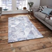 Reform Halı Nefes Koleksiyonu 5102 Gri-Mavi Makine Halısı 100x200 cm