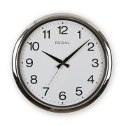 Regal 9104 SW Gümüş Renk Metalize Yuvarlak Duvar Saati