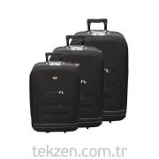 3'Lü Siyah Valiz Seti (20-24-28 İnç) Hp887-Cz1129
