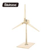 Güneş Enerjili Rüzgar Türbini 3D Ahşap Puzzle W100