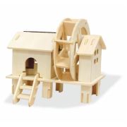 Güneş Enerjili Su Değirmeni 3D Ahşap Puzzle W150