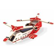 Güneş Enerjli Çift Pervaneli Helikopter 3D Ahşap Puzzle P320S