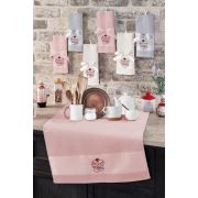 Şaheser 6 adet Nakışlı Mutfak Havlusu - Cupcake Nakışlı