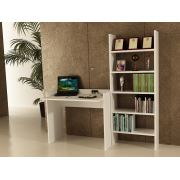 Sanal Mobilya Sirius Kitaplıklı Çalışma Masası 90-6A Beyaz